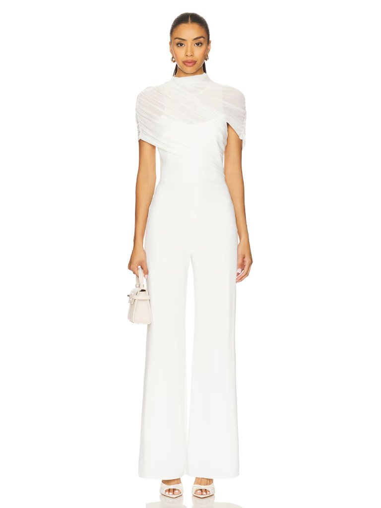 New Amanda Uprichard X Revolve Evianna Jumpsuit Ivory White Bridal Wedding